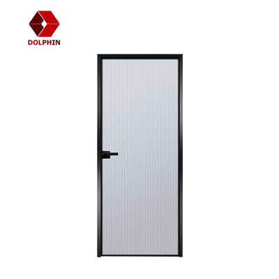 Narrow Border Aluminium Casement Door Double Frosted Glass Flush Casement Doors