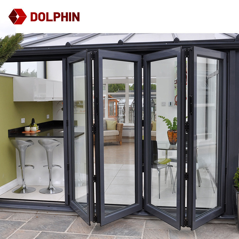 Soundproof Bi Folding Door , Bi Folding Interior Aluminum Door